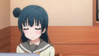 Yoshiko sigh and shrug (gif)