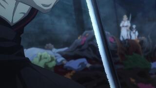 Круто убирает меч