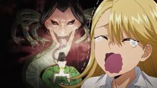 Kyouko's flower-shaped mouth of shock (gif)